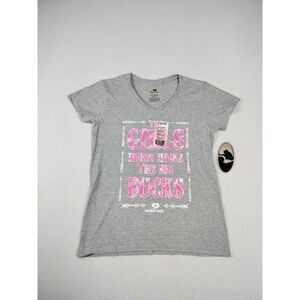 Mossy Oak T Shirt Women's Medium Gray Pink WesternCore Cowgirlcore Country Rodeo